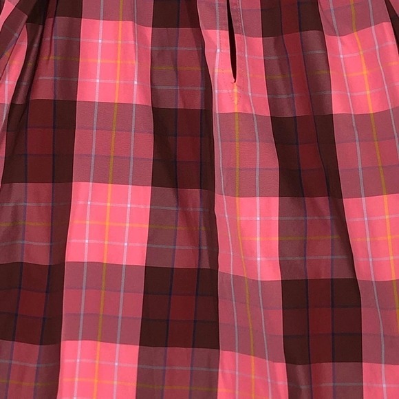 Kate Spade Greenhouse Plaid Top Long Sleeve Pink Red NWT Size Large - Picture 7 of 13